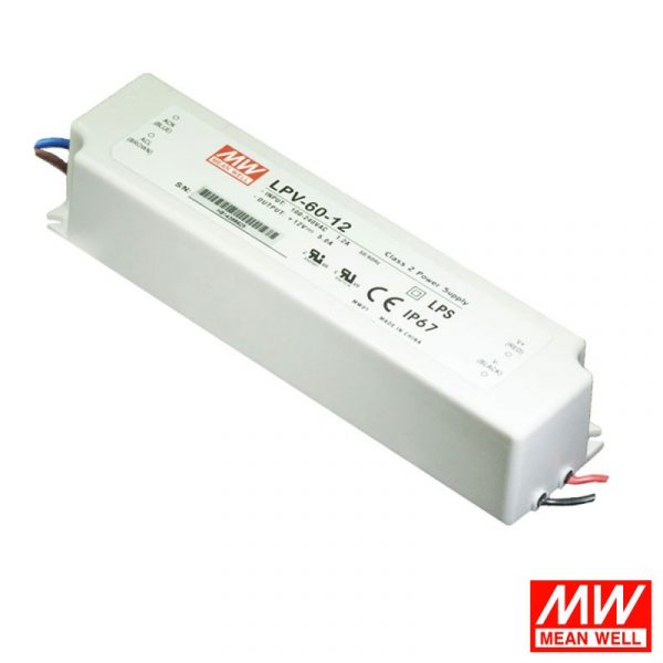 Meanwell LPV-60-12 60W 12V 5A IP67 LED Power Supply Driver