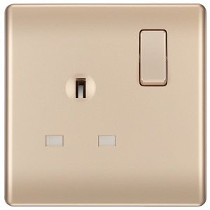 Champagne Color 13A 1-Gang Switched Socket