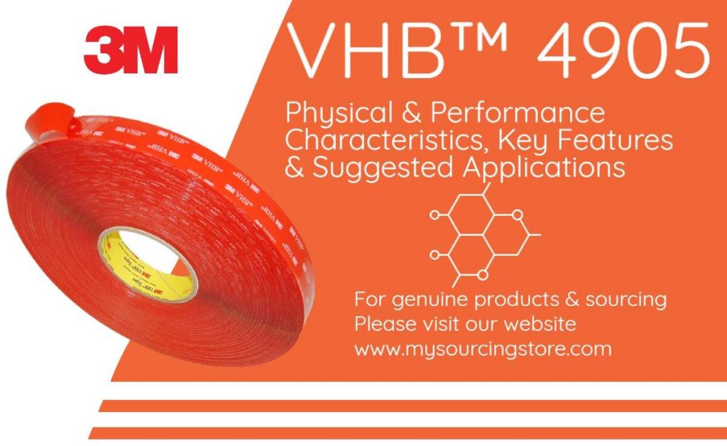 3M VHB 4905 Physical and Performance Characteristics, Key Features - Suggested Applications